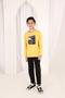 Boys Full Sleeve Racing Car Mustard/Black Co-Ord Set