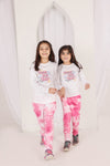 Girls Full Sleeve Pink Tie & Dye Super Cool Co-Ord Set