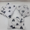 8 Pieces Baby Bedding White Black Hearts