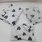 8 Pieces Baby Bedding White Black Hearts