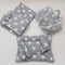 8 Pieces Baby Bedding Grey With White Big Stars