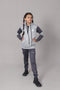 Hooded Tracksuit For Boys & Girls, UNISEX, Athletic Fleece(Light Grey)