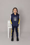 Hooded Tracksuit For Boys & Girls, UNISEX, Athletic Fleece(Yellow & Navy Blue)