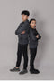 Hooded Tracksuit For Boys & Girls, UNISEX, Athletic Fleece(Grey & Black)