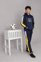 Hooded Tracksuit For Boys & Girls, UNISEX, Athletic Fleece(Yellow & Navy Blue)