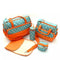 Five Pieces Baby Bag Set orange polka