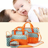 Five Pieces Baby Bag Set orange polka