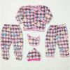 5 Pieces Baby Suit For Winter Pink Check Crown Hearts