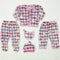 5 Pieces Baby Suit For Winter Pink Check Crown Hearts