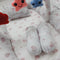 6 pieces snuggle with Rattles white pink hearts