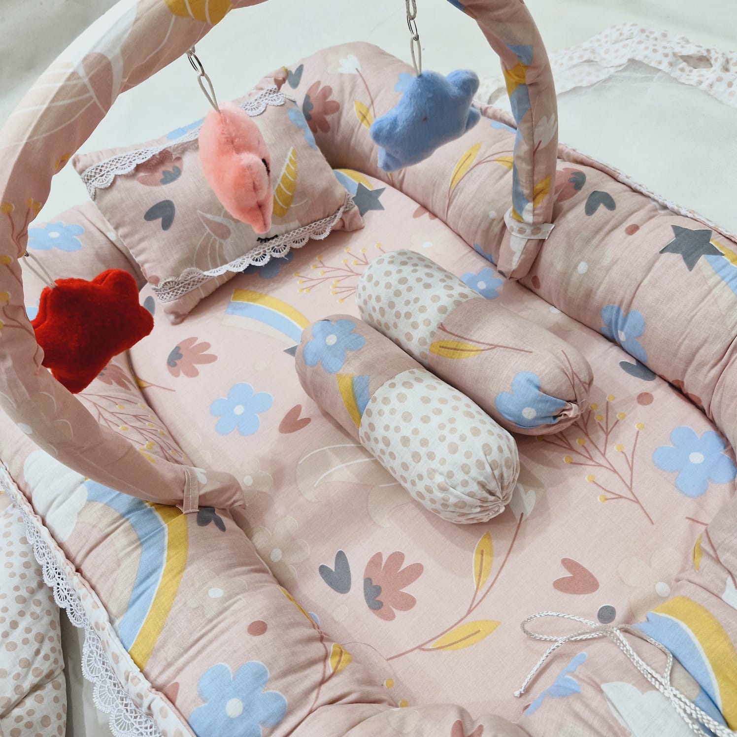6 Pieces Snuggle With Rattles Pink Unicorn