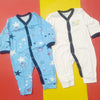 Pack Of 2 Sleep Suit Blue Stars White