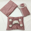 7 Pieces Baby Bedding Set Velvet Pink