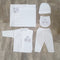 5 Pieces Baby Suit For Winter White Prince