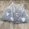 Mosquito Net Light Grey White Hearts