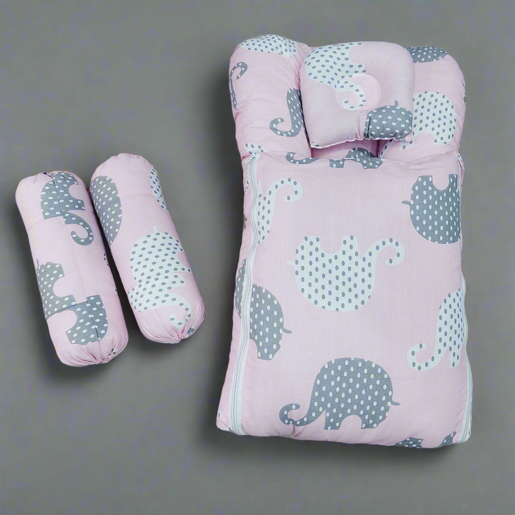 Carry Nest With Pillow pink elephant