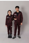 Hooded Tracksuit For Boys & Girls, UNISEX, Athletic Fleece(Maroon)